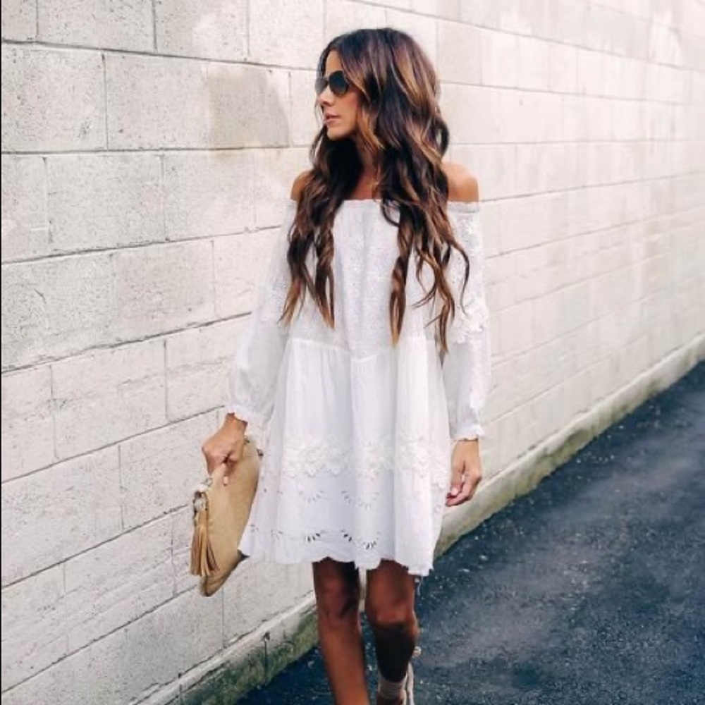 Off the shoulder lace dress